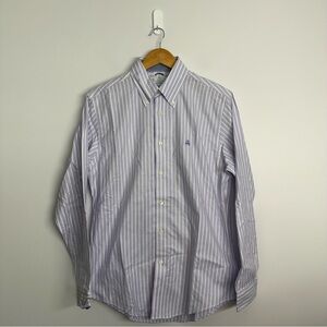 Brooks Brothers Button Down Shirt Lavender Striped Regent Fit Sz Medium NWOT